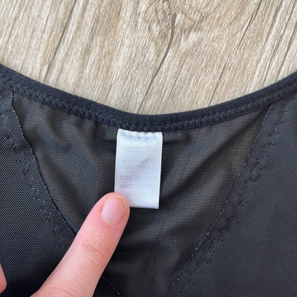 Womens Corset Close Black Tank Top - 3X - Picture 6 of 6